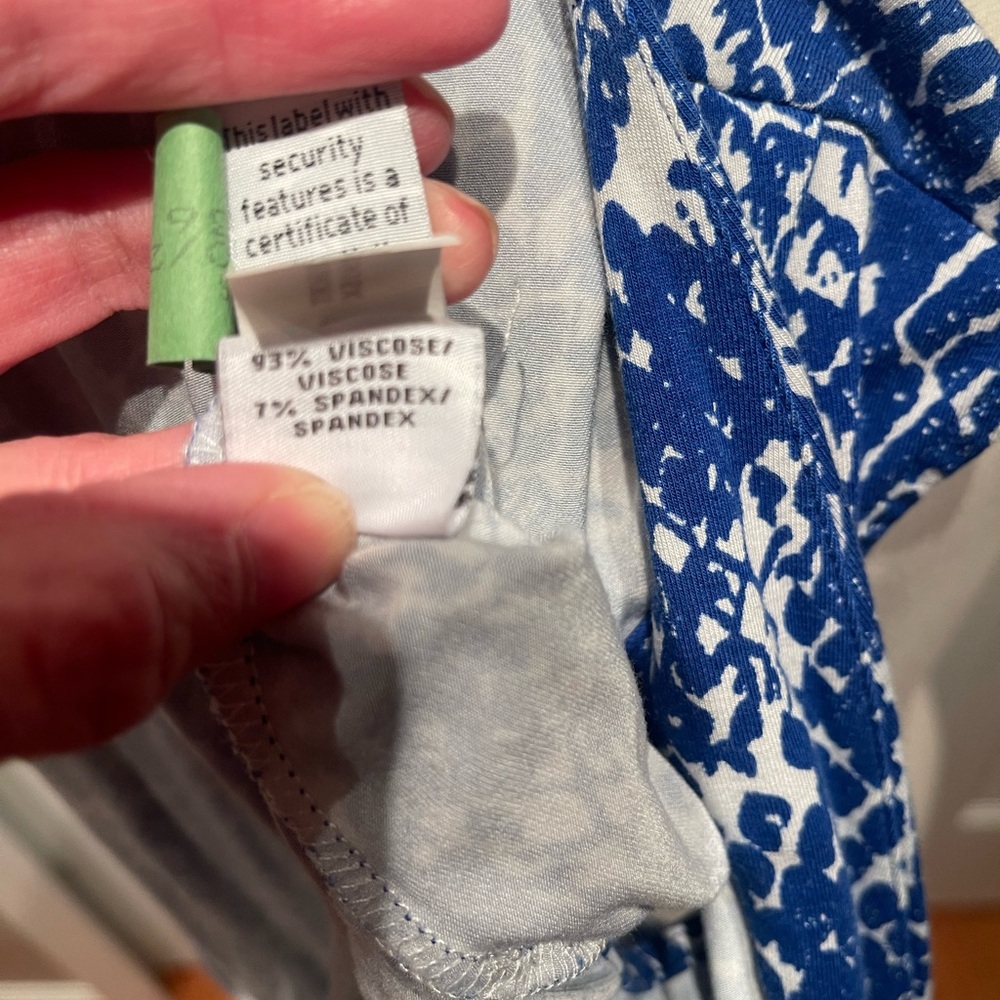 Diane Von Furstenberg Abstract Blue and White Midi Dress - Picture 4 of 6